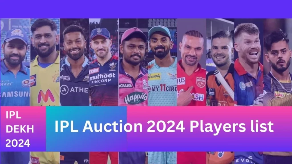 IPL Auction 2024 Players list