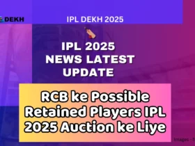 RCB ke Possible Retained Players IPL 2025 Auction ke Liye